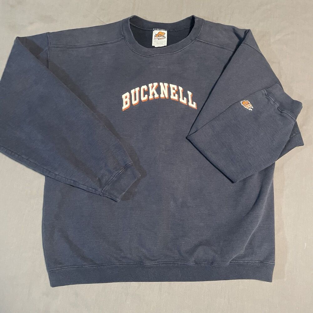Men’s Small Bucknell Bison Gray Vintage Cotton Exchange Hoodie Made in USA
